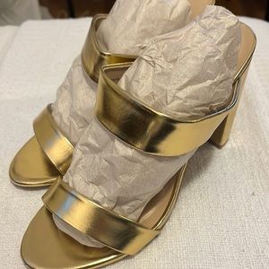 Size 11 Gold High Heels NEW Unworn